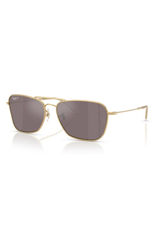 Ray Ban Ray-ban 53mm Polarized Square Sunglasses In Pink Gold