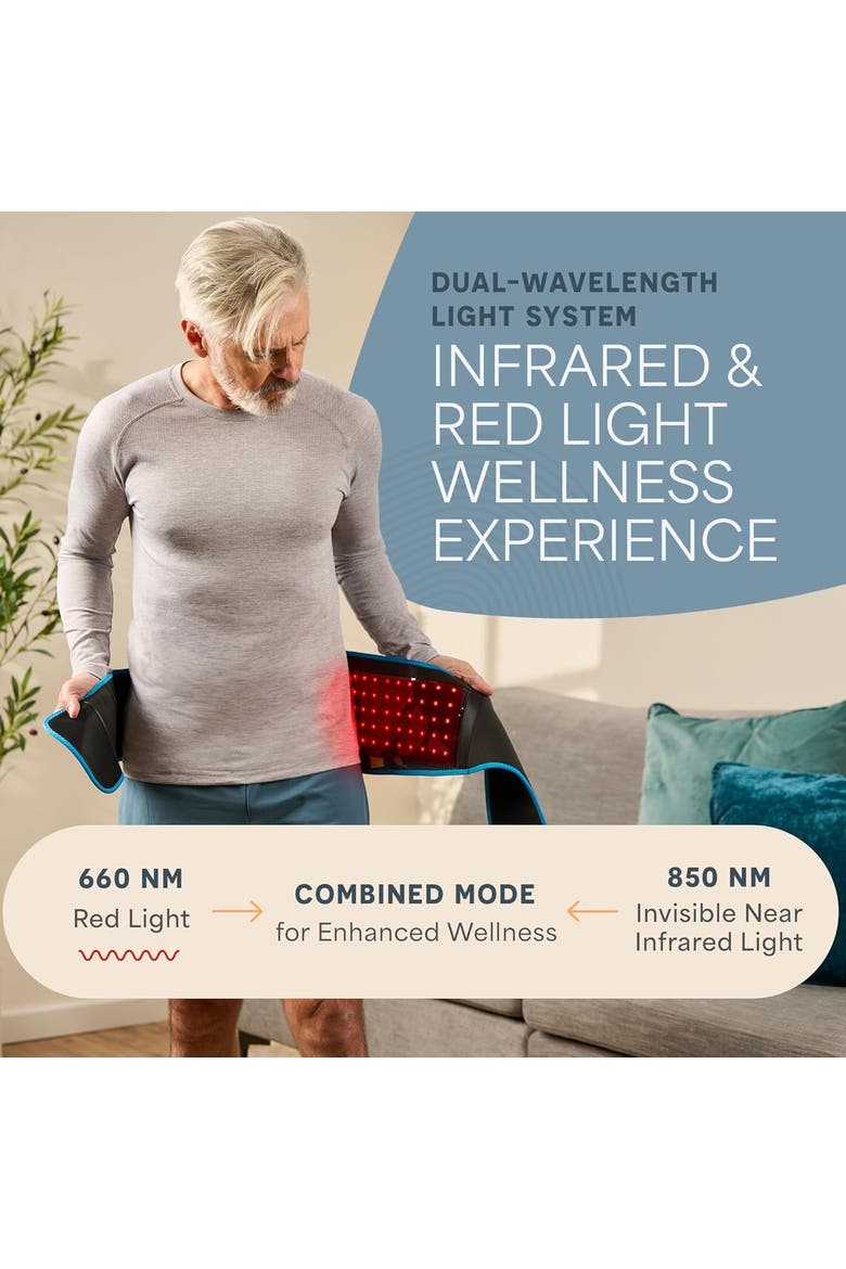 Challeva Lifepro Red Light Therapy Belt 660nm & 850nm Infrared Belt for Pain Relief & Wellness, Alternate, color, Black