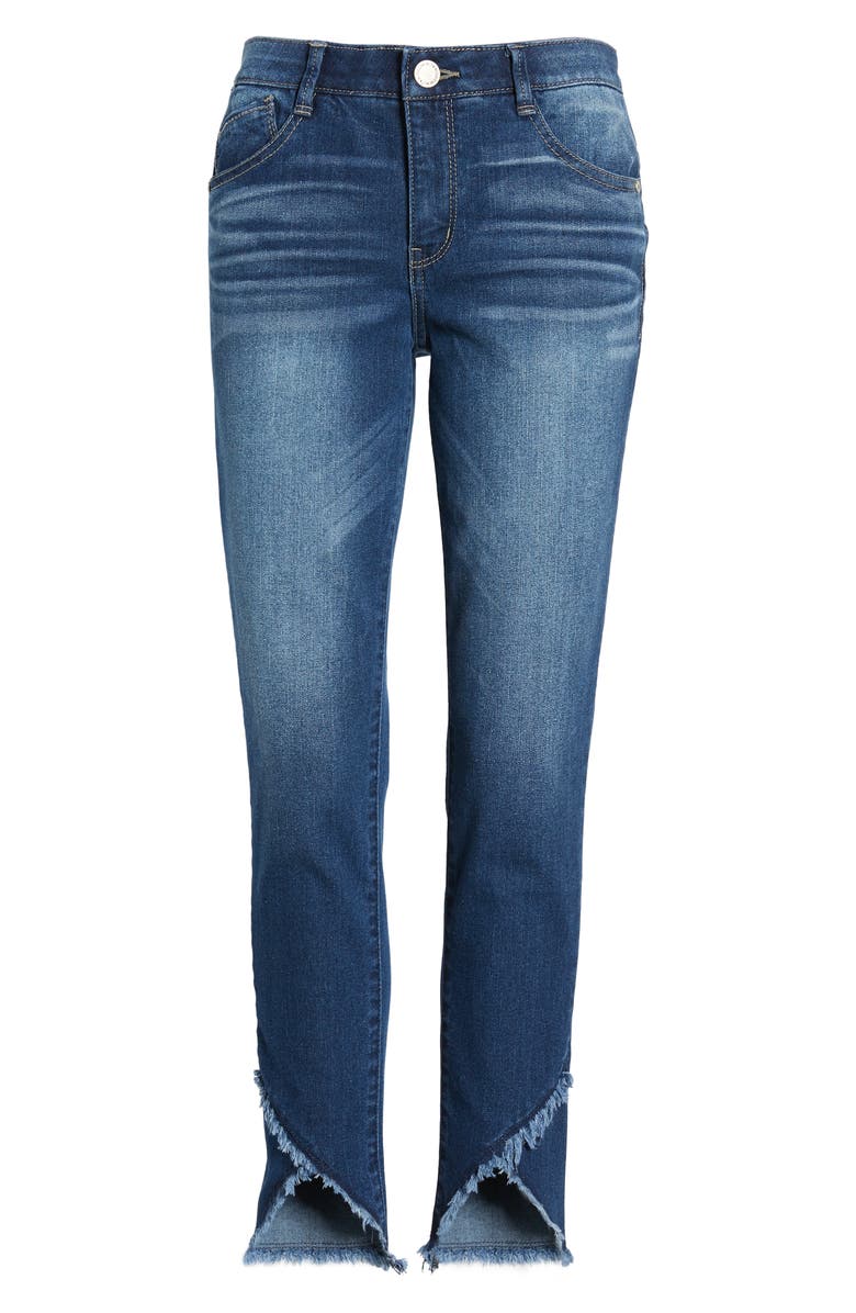 Wit & Wisdom High Waist Frayed Tulip Hem Jeans, Alternate, color,