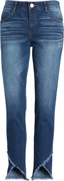 Wit & Wisdom High Waist Frayed Tulip Hem Jeans