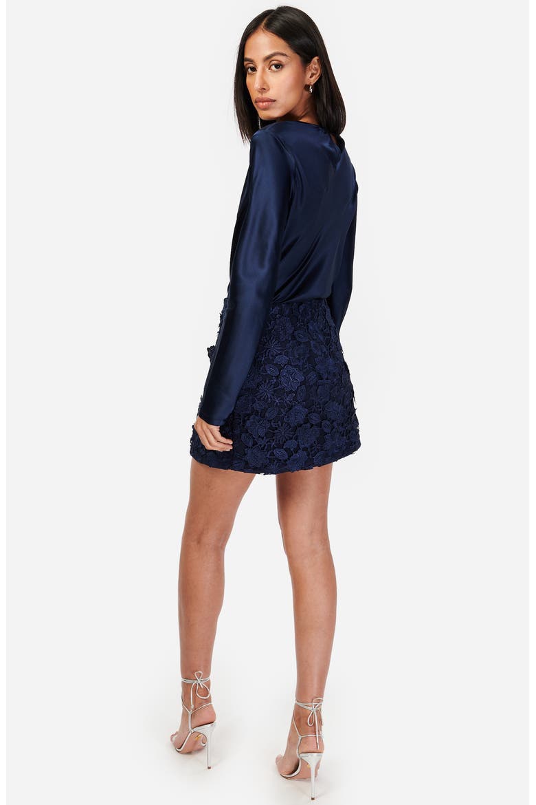 Florcienta Floral Lace Miniskirt, Alternate, color, NAVY