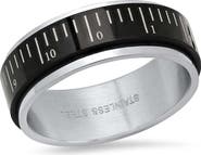 STEELTIME Men's Two Tone Spinner Ring