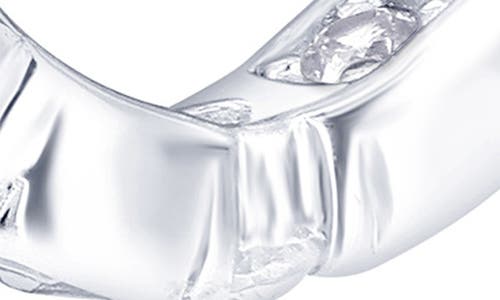Simona Cubic Zirconia Square Hoop Earrings In Silver