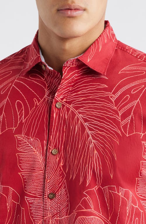 Tommy Bahama Sport Vine Line Short Sleeve Button-up Shirt In Red