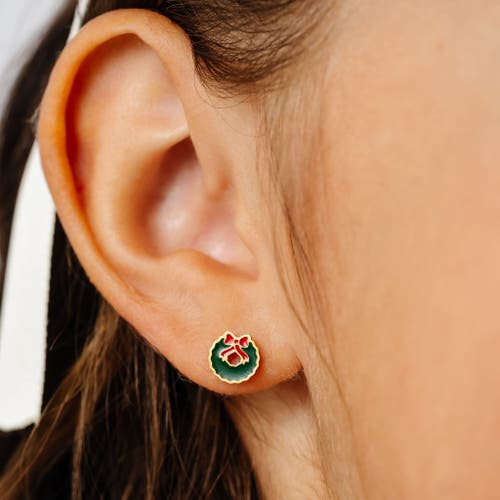 Pip Pop Wreath Stud Earrings In Green