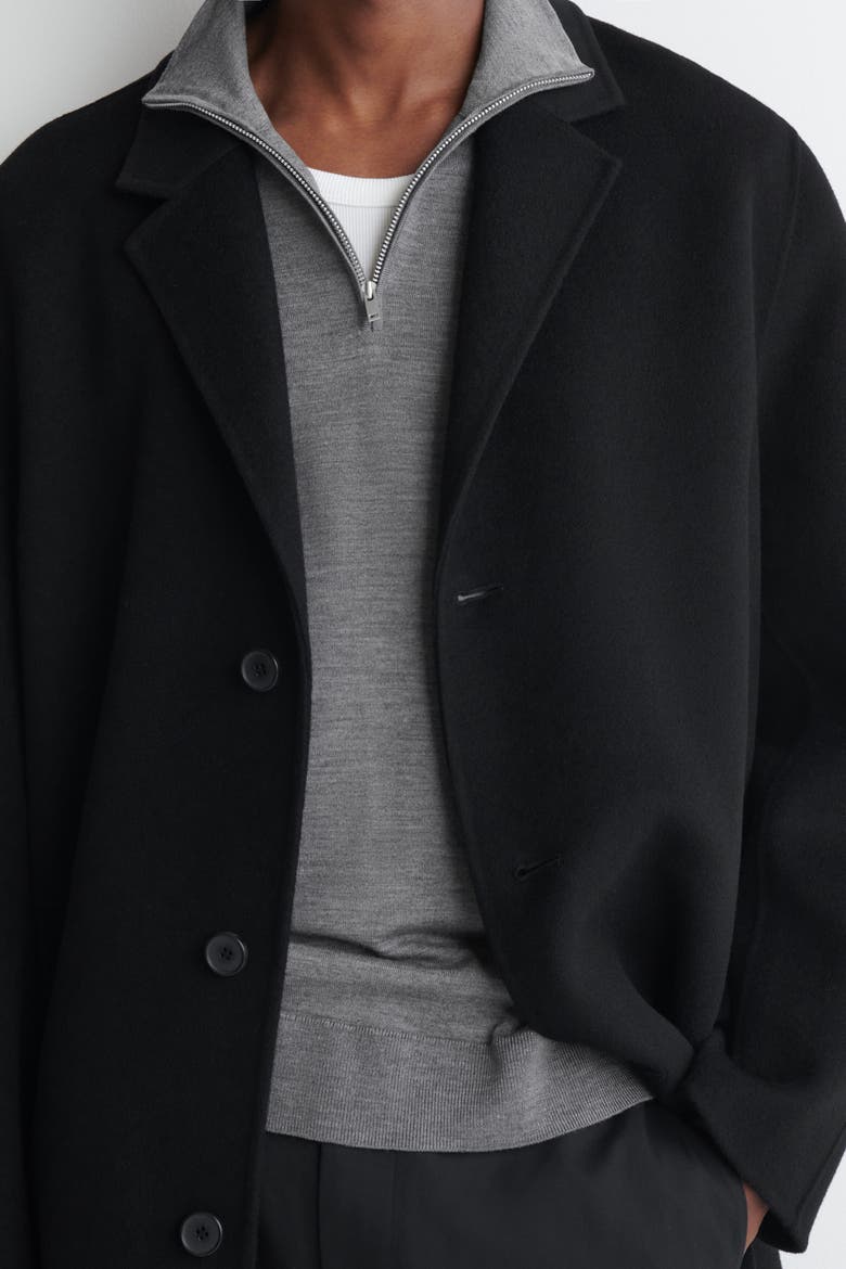 Merino Wool Zip-Up Mock-Neck Sweater, Alternate, color, GRAY MÉLANGE