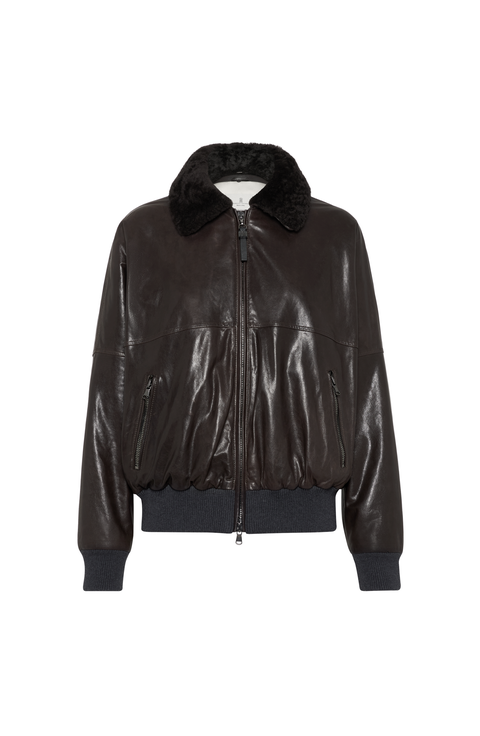 Nappa leather bomber jacket