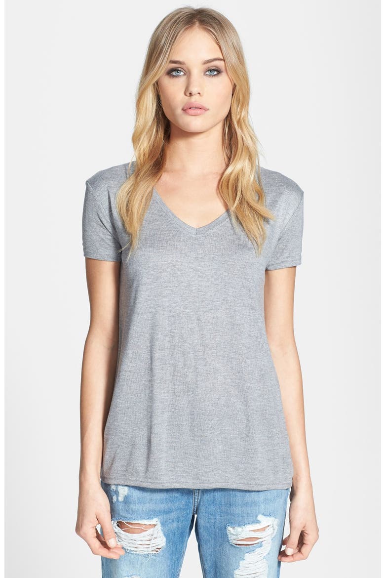 V-Neck Tee, Main, color, GREY