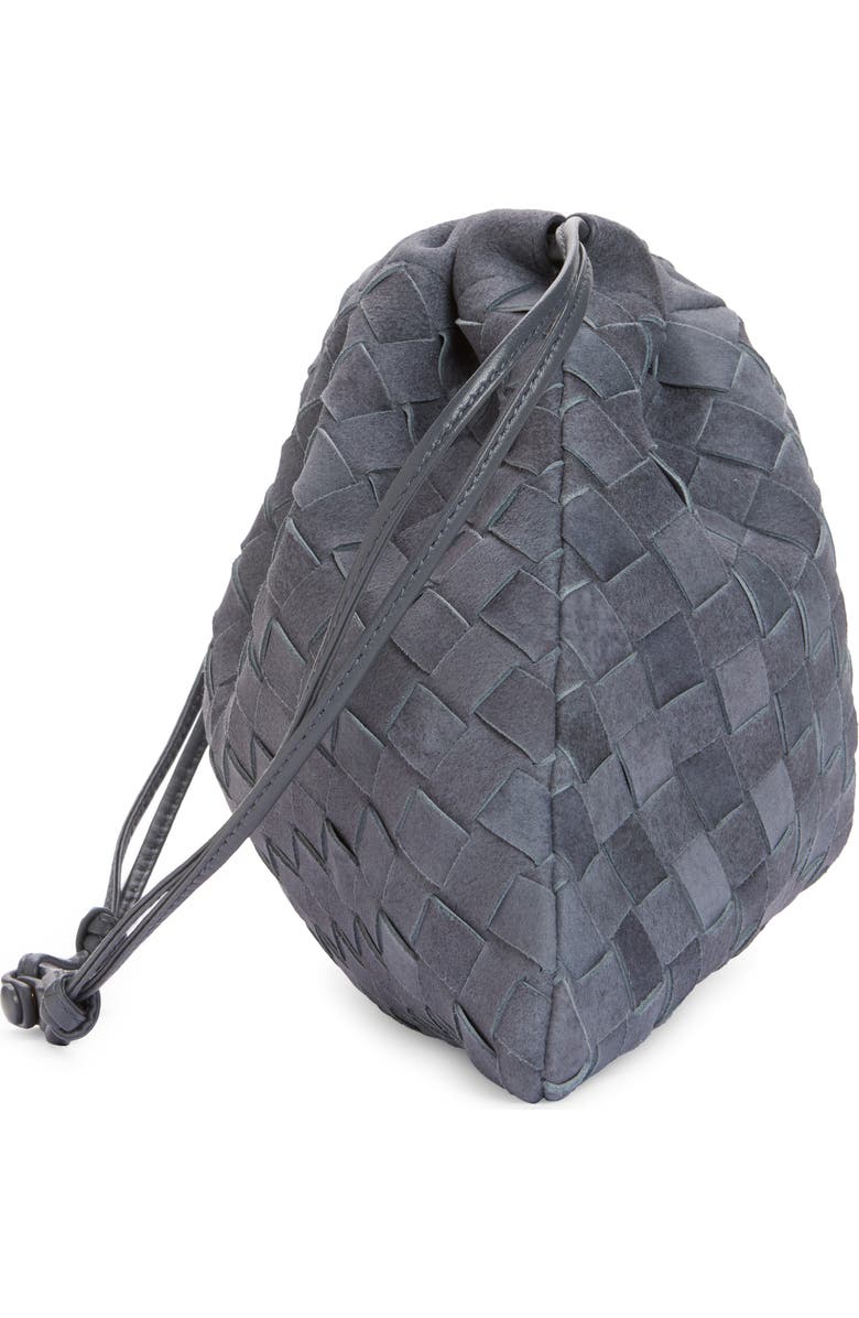 Bottega Veneta Large Dustbag Intrecciato Suede Shoulder Bag, Alternate, color, 4545 Cloudy Ind-Mb