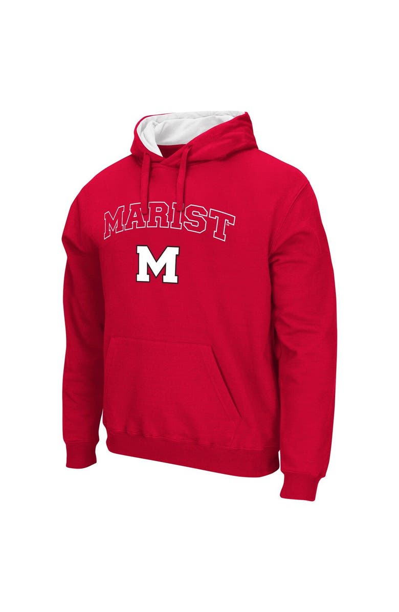COLOSSEUM Men's Colosseum Red Marist Red Foxes Arch & Logo 3.0 Pullover Hoodie, Alternate, color, Red
