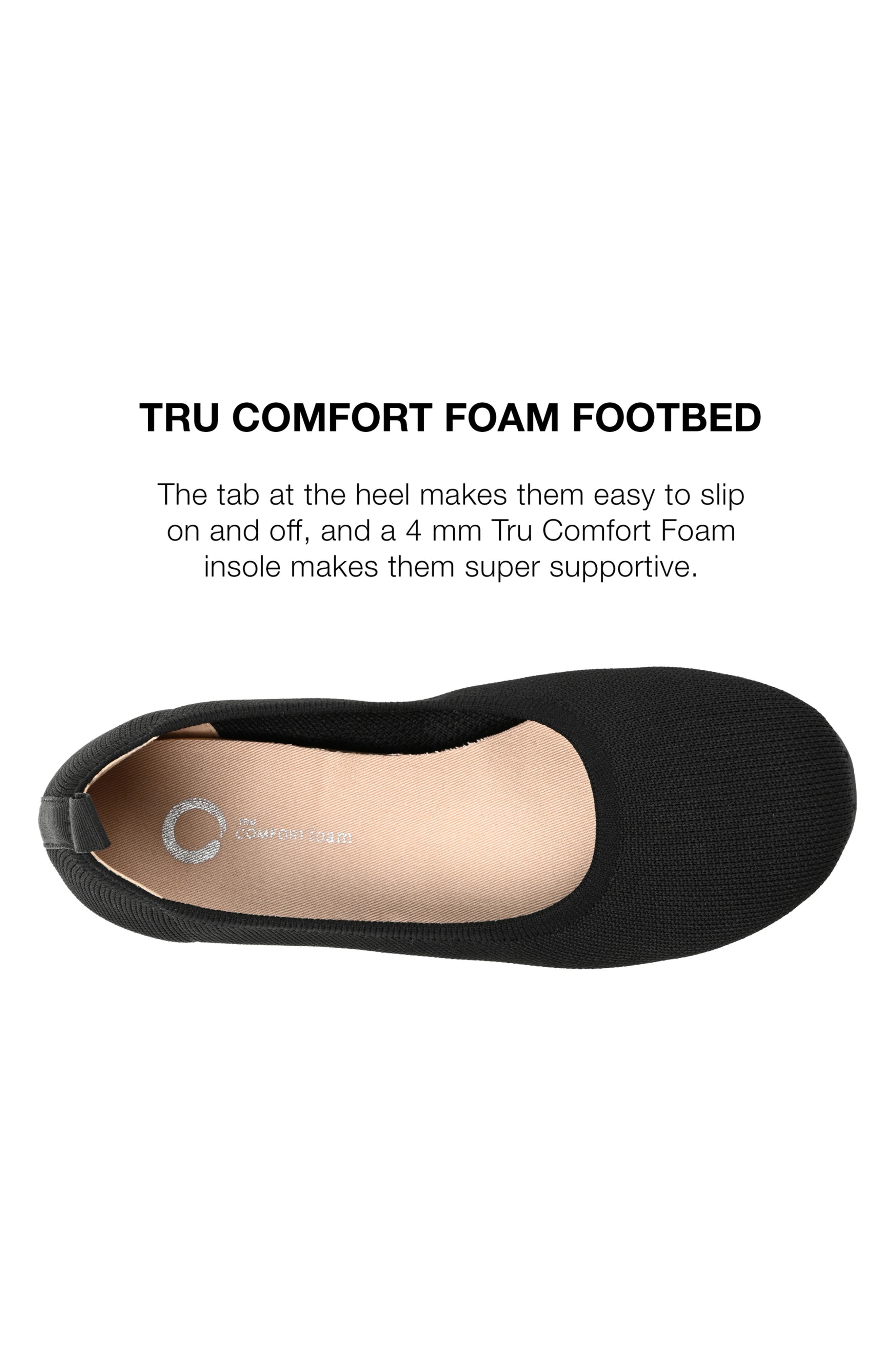 Journee Collection Jersie Knit Ballet Flat - Wide Width, Alternate, color, Black