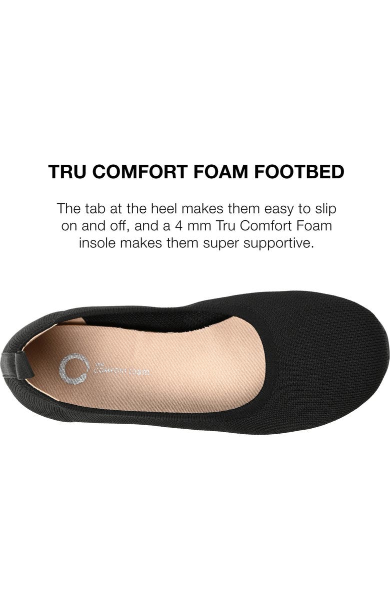 Journee Collection Jersie Knit Ballet Flat - Wide Width, Alternate, color, Black
