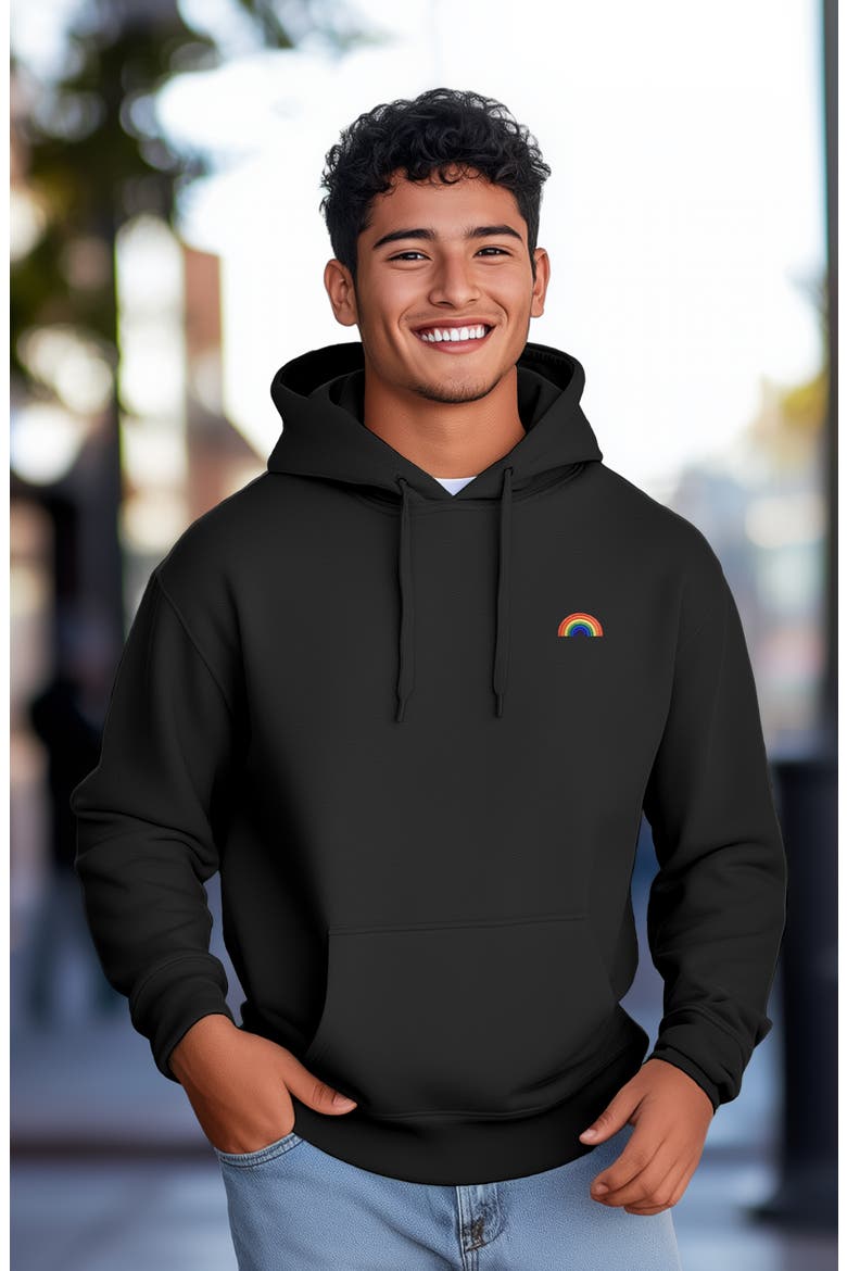 Rainbow Hoodie, Alternate, color, Black