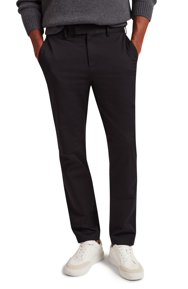 Ted Baker Howetown Stretch Cotton Chinos, Main, color, Black