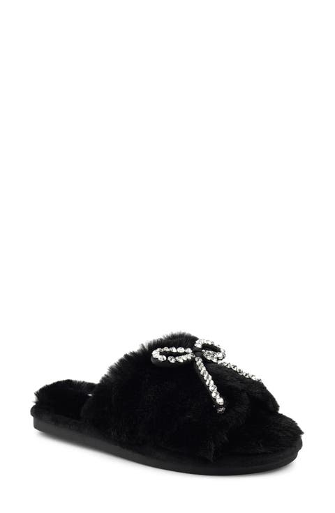 <p>Franney Bow Embellished Faux Fur Slipper (Women)</p>