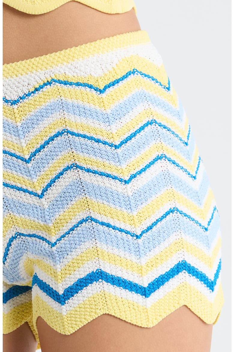 Chevron Knit Cover-Up Microshorts, Alternate, color, LEMON DAZE