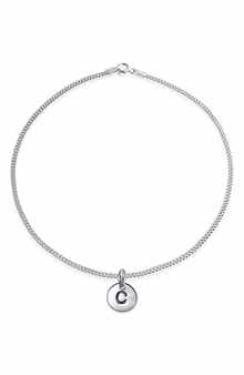 BLING JEWELRY Sterling Silver Letter Disc Anklet