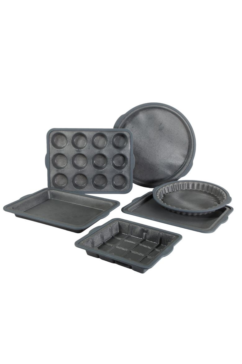 Omni 6-Piece Silicone Fiberglass Ultra Air Flow Bakeware Set, Main, color, Black