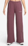 Nike Sportswear Studio Mid Rise Scallop Wide Leg Fleece Pants