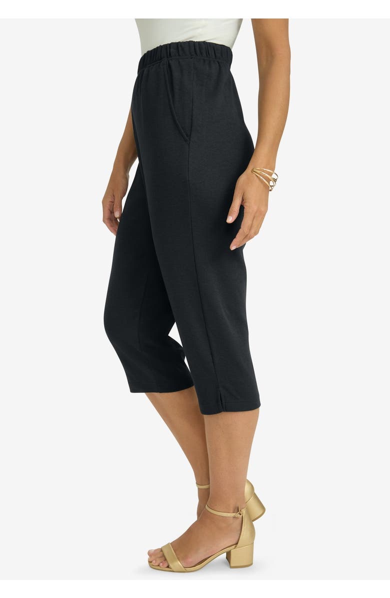 Jessica London Soft Ease Capri, Alternate, color, Black