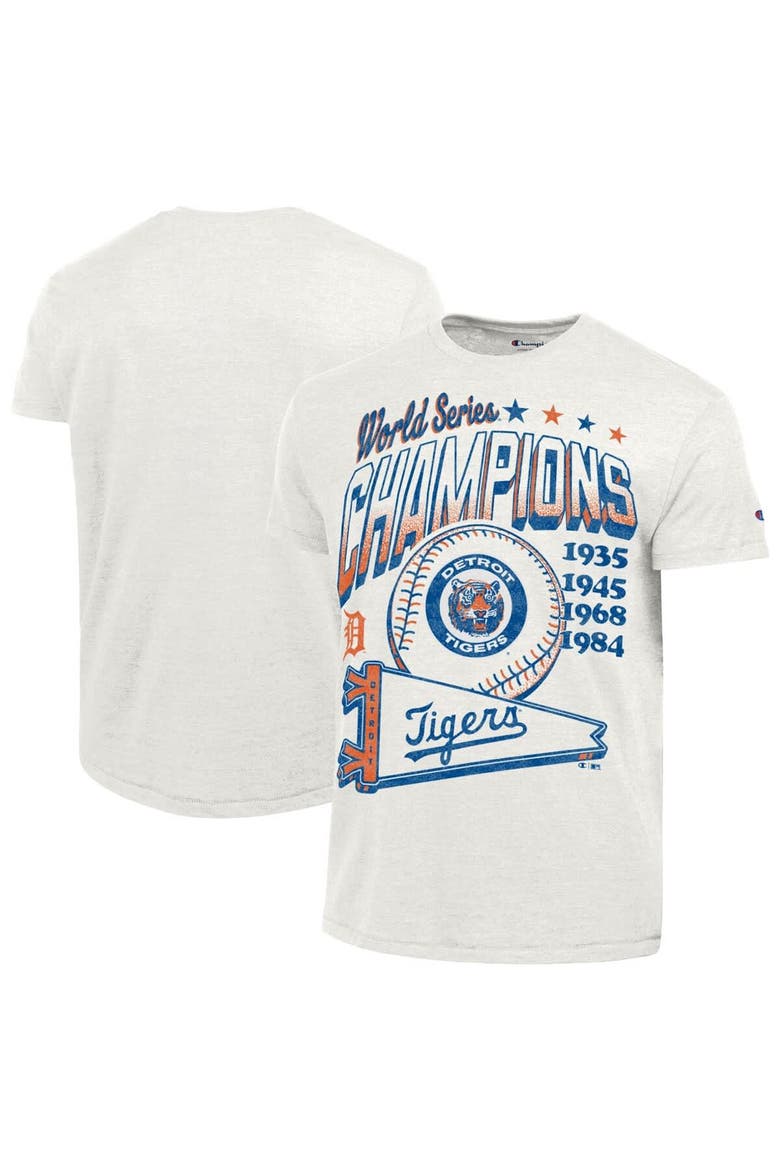 Men's Champion  White Detroit Tigers Winning Tradition Cooperstown Tri-Blend T-Shirt, Main, color, White