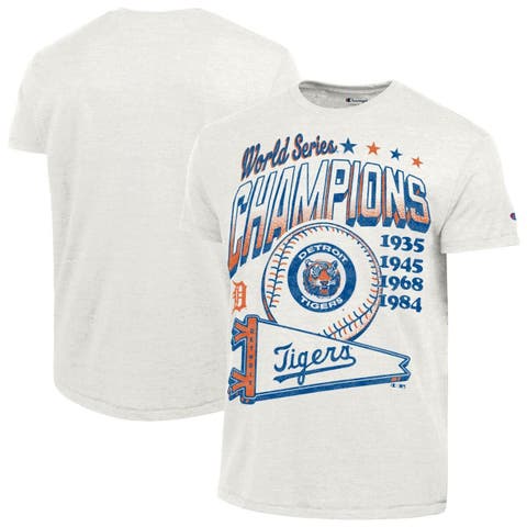 Men's Champion  White Detroit Tigers Winning Tradition Cooperstown Tri-Blend T-Shirt