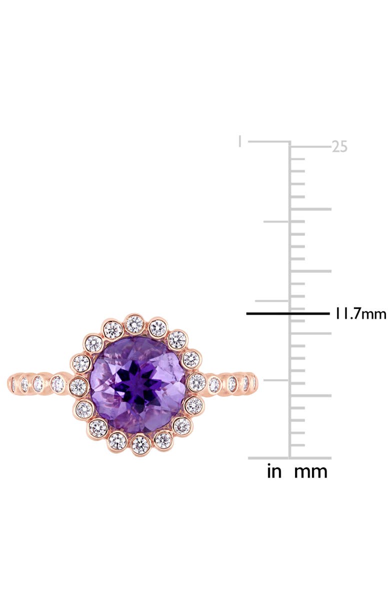Julianna B. Amethyst & Diamond Halo Ring 14k, Alternate, color, Amethyst