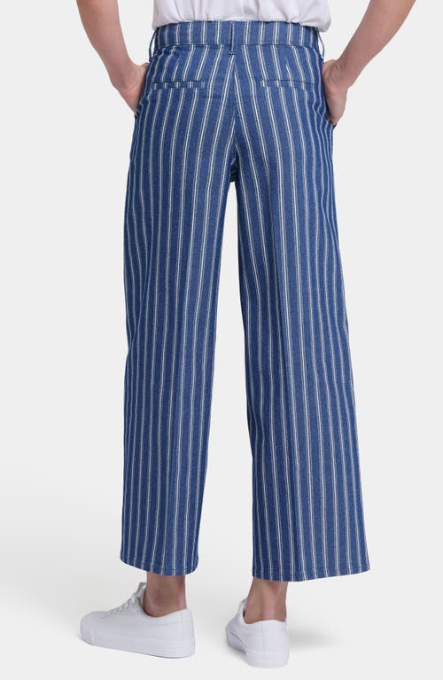 Nydj Mona High Waist Crop Wide Leg Jeans In Huelva Stripe