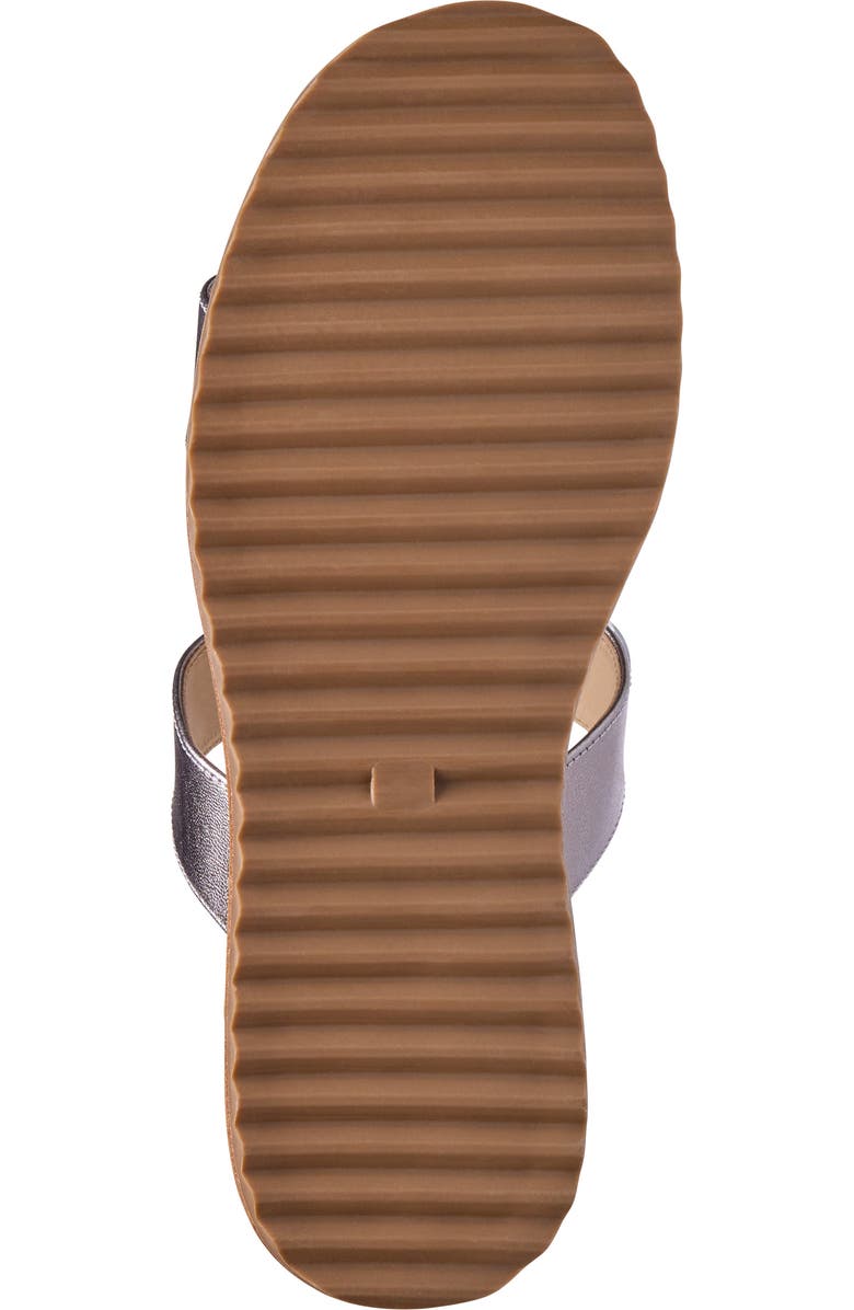 Johnston & Murphy Chandler Embellished Wedge Slide Sandal, Alternate, color, Pewter Metallic Sheepskin