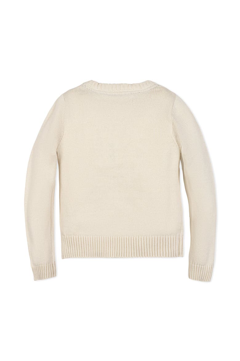 Kids' Organic Crew Neck Flag Sweater, Alternate, color, Ivory Flag