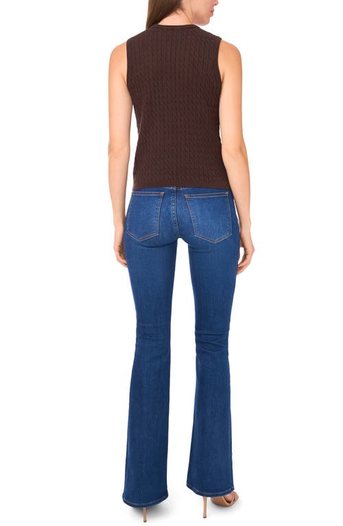 Halogen ® Cable Stitch Cotton Sweater Tank In Brown