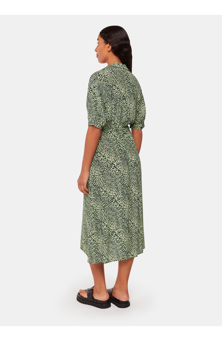 Whistles Diagonal Leopard Print Midi Dress, Alternate, color, Yellow/Multi