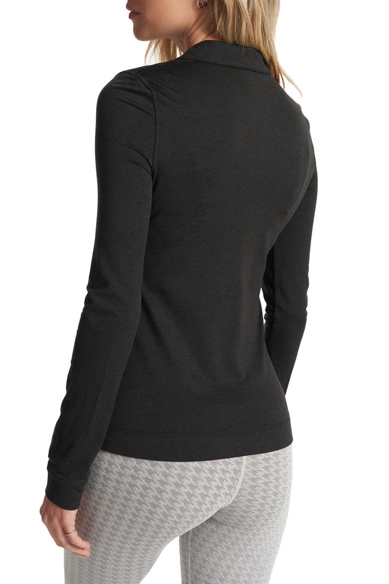 Halo Essential Half Zip Top, Alternate, color, BLACK HEATHER