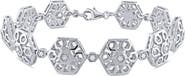 Julianna B. Diamond Hexagon Bracelet Sterling Silver