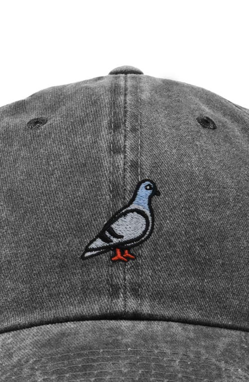 Dalix Pigeon Embroidered Everyday Hat In Washed Black