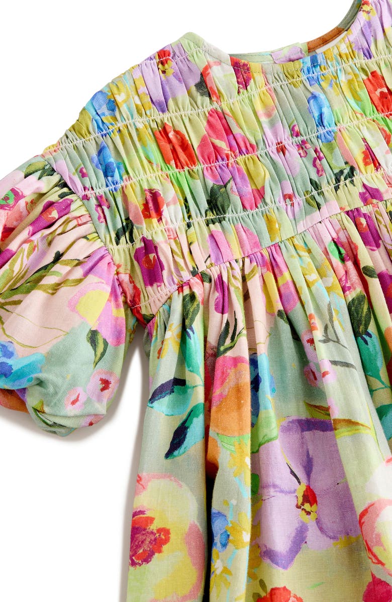 NEXT Kids' Floral Print Dress, Alternate, color, Green