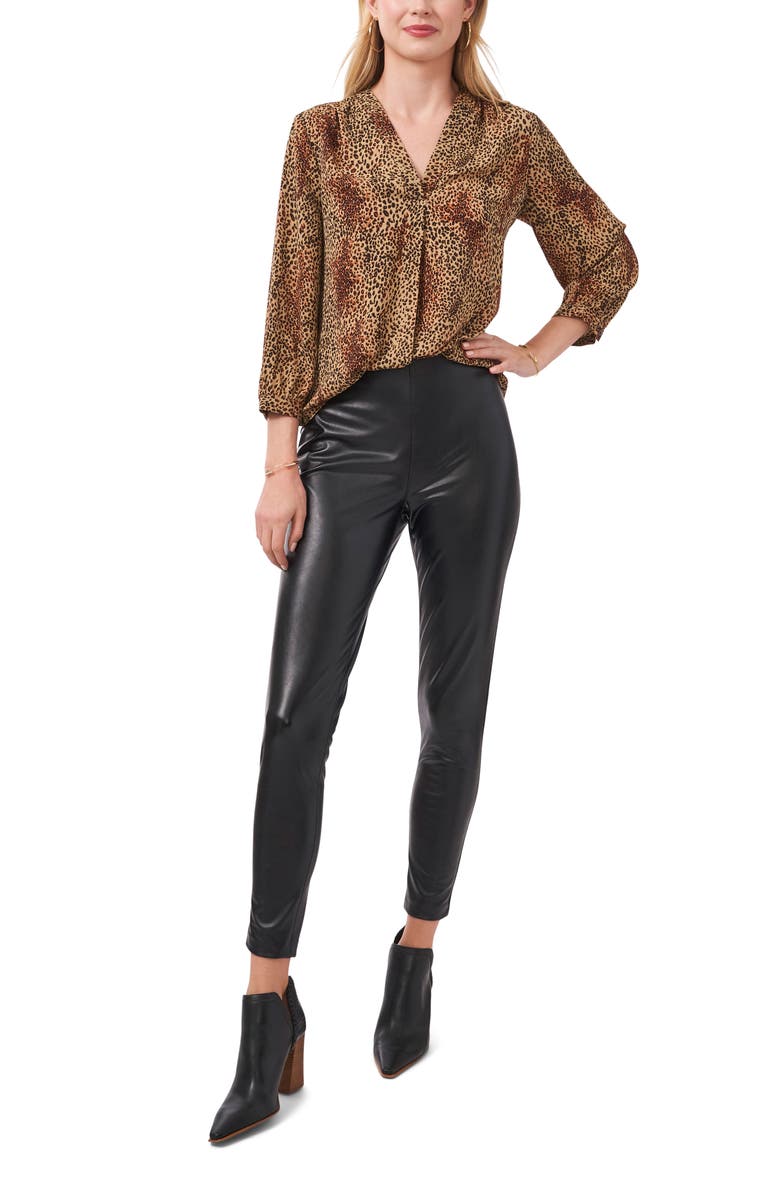 Vince Camuto Leopard Print Blouse, Alternate, color, 