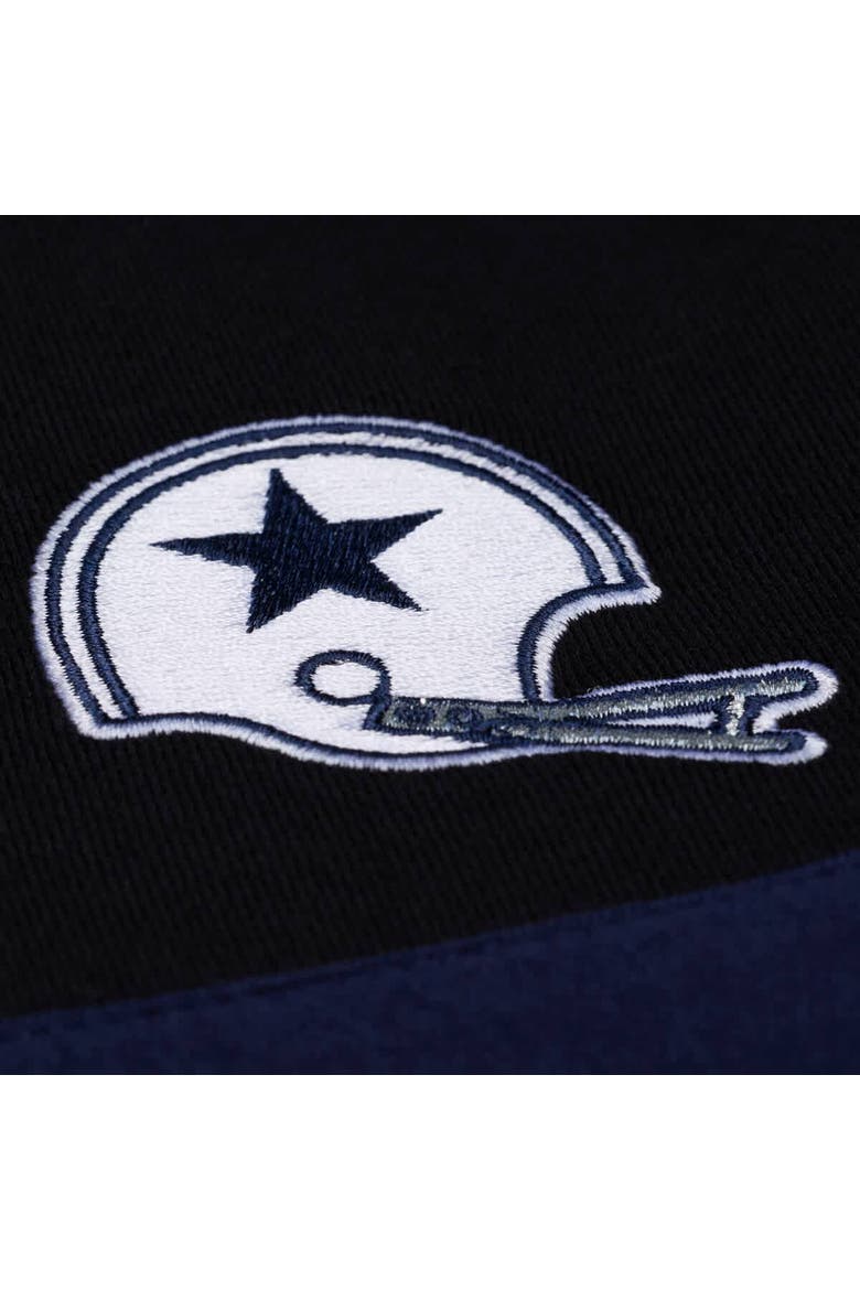 Women's Mitchell & Ness  Black Dallas Cowboys  Cropped Long Sleeve Rugby Polo, Alternate, color, Black