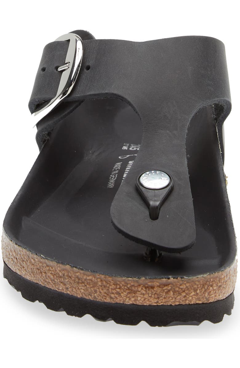 Birkenstock Gizeh Big Buckle Slide Sandal, Alternate, color, Black Leather