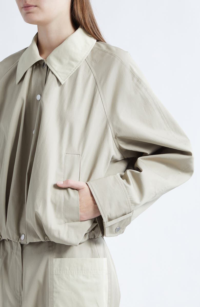 3.1 Phillip Lim Snap Front Cotton Blouson Bomber Jacket, Alternate, color, Khaki-Birch