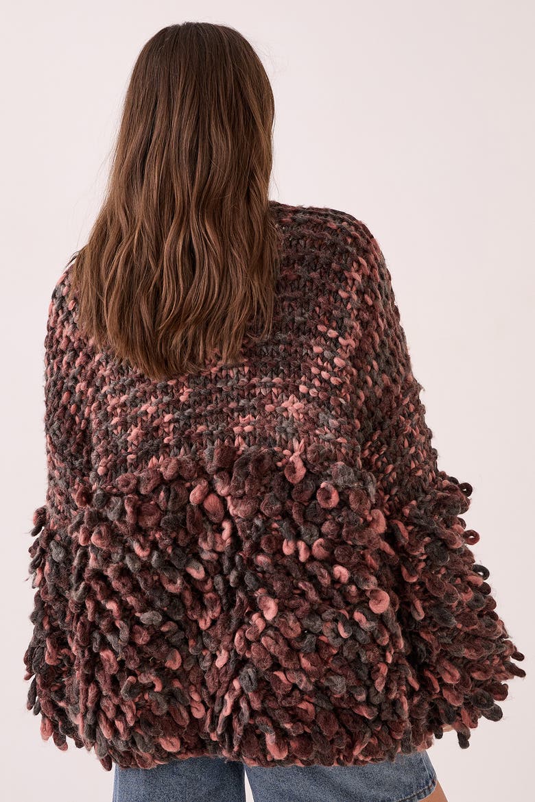Extreme Loopy Cardigan, Alternate, color, Pink