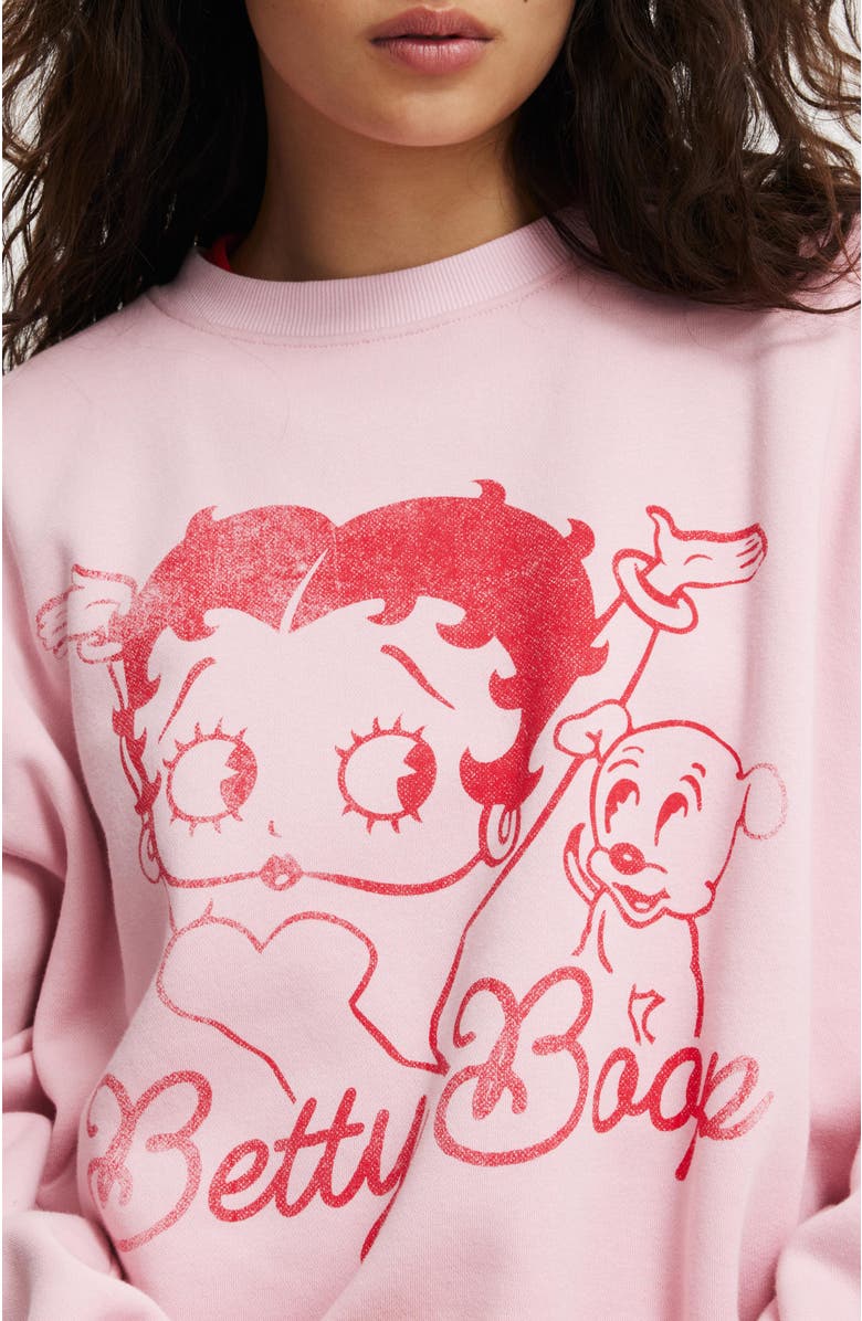 Cotton On Betty Boop Lcn Crew Sweatshirt, Alternate, color, 