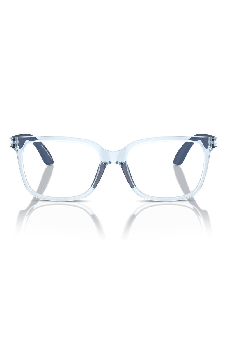 Emporio Armani 49mm Pillow Optical Glasses, Main, color, Shiny Azure / Demo Lens