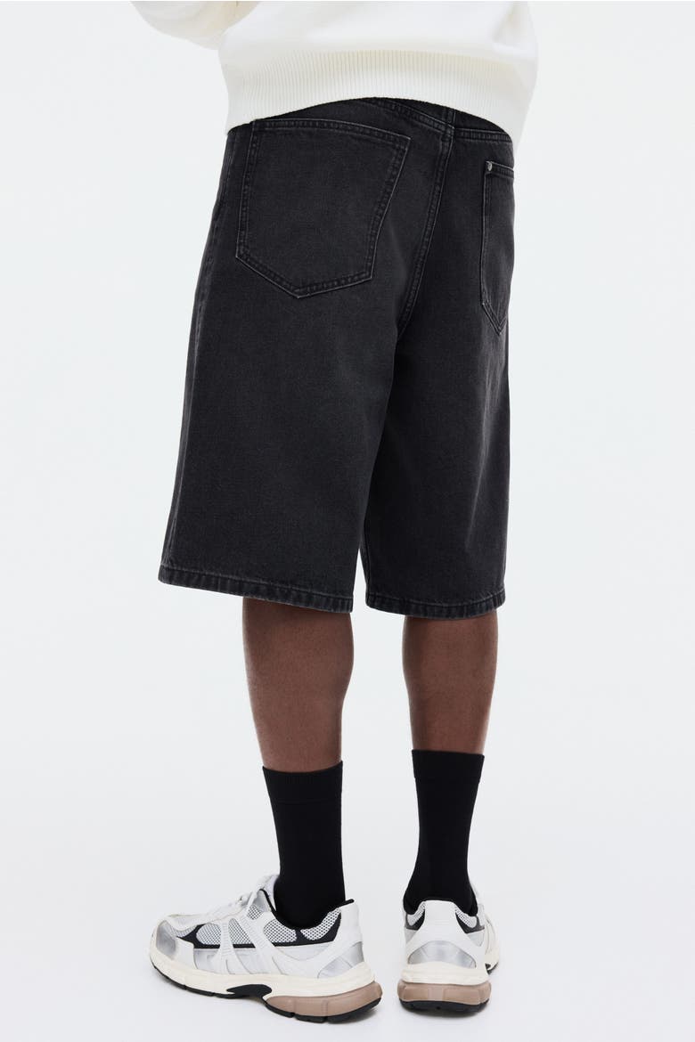 Baggy Denim Shorts, Alternate, color, Denim black