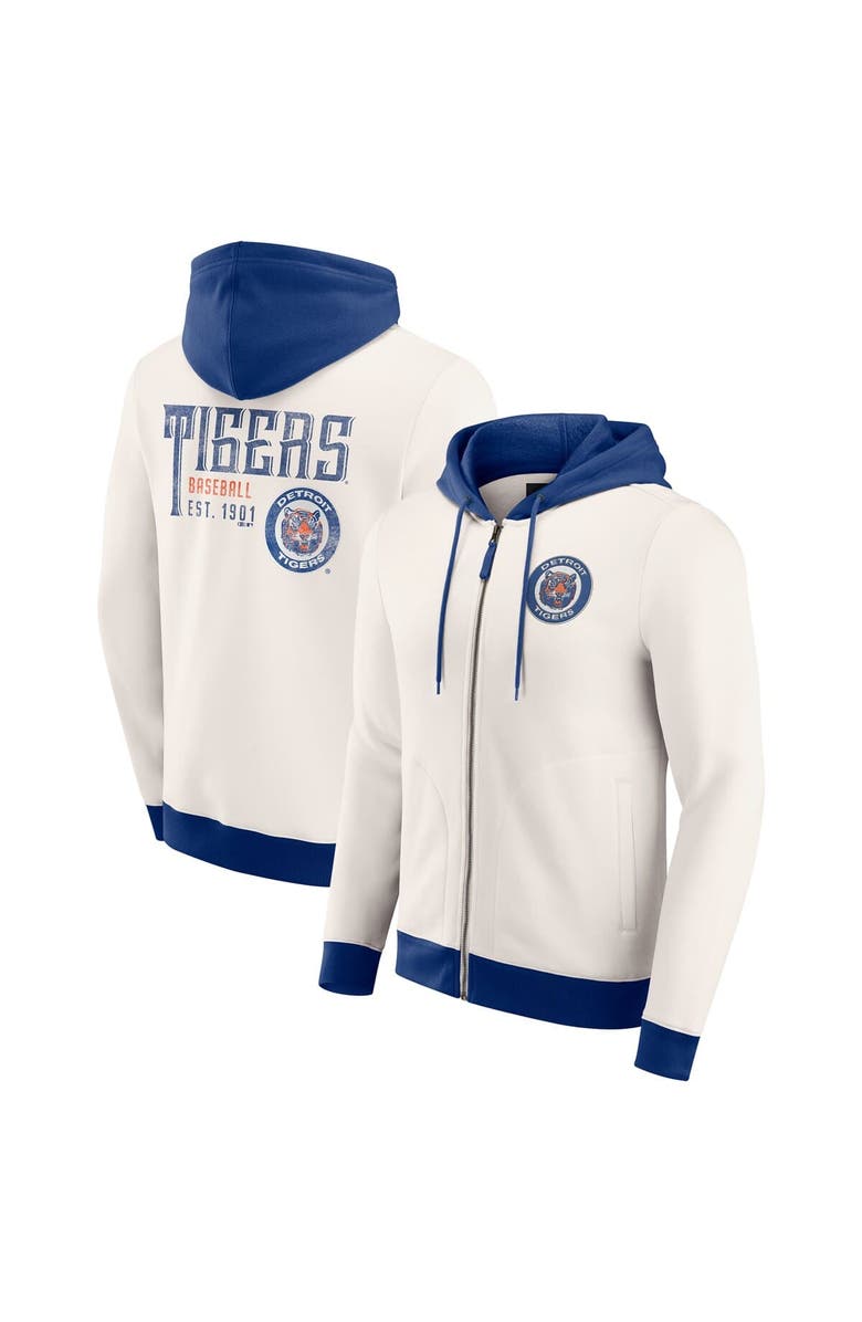 Darius Rucker Collection by Fanatics Men's Darius Rucker Collection by Fanatics Cream Detroit Tigers Polar Fleece Full-Zip Hoodie, Main, color,