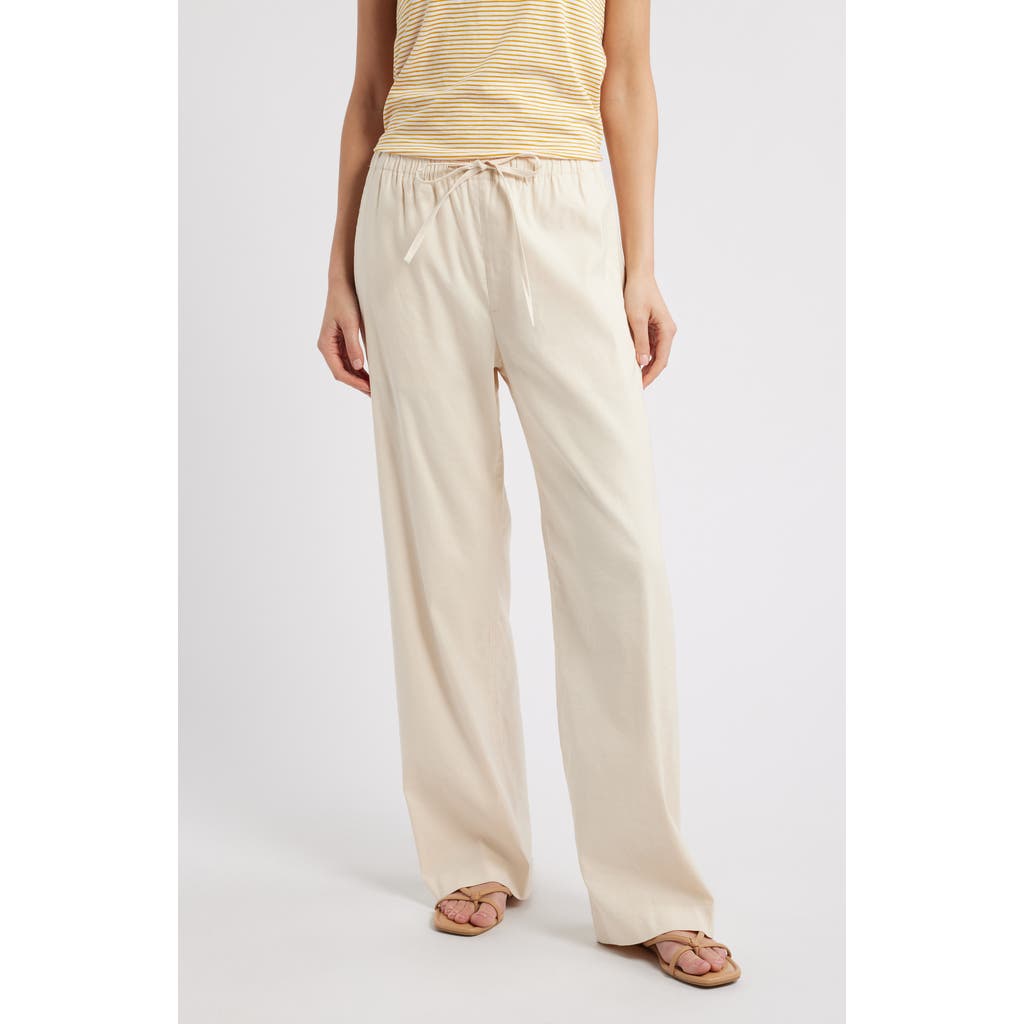 Rag & Bone Logan Drawstring Linen Blend Pants In Neutral