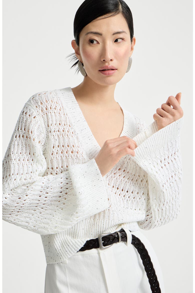 Dazzling braids sweater, Alternate, color, White