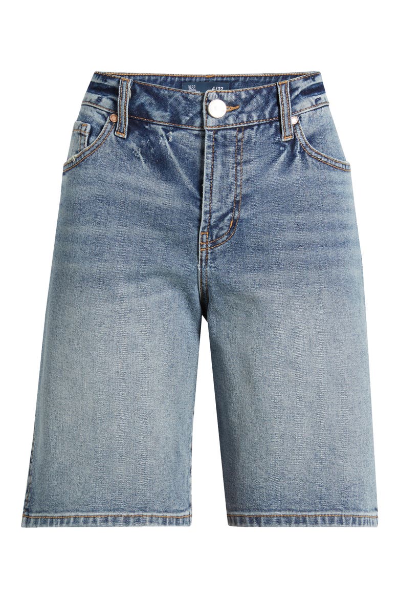High Waist Mid Thigh Denim Shorts, Alternate, color, OLLY