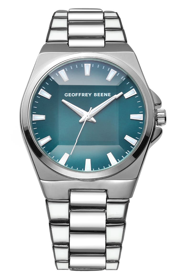 Faceted Glass Bracelet Watch, 42mm, Main, color, SILVER