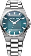 GEOFFREY BEENE Faceted Glass Bracelet Watch, 42mm